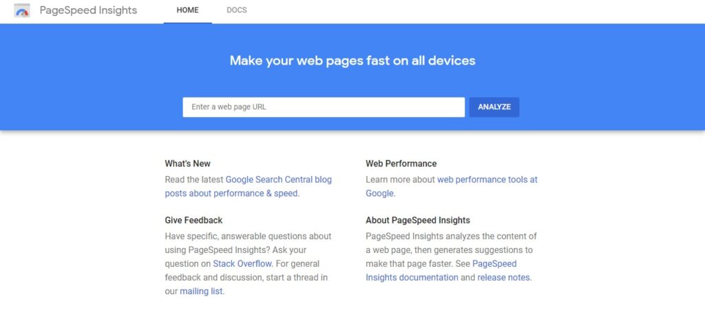 Google Page Speed insights